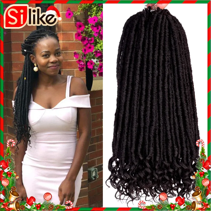 Silike Goddess искусственные локоны в стиле Crochet косички 14 18 дюймов мягкие натуральные предварительно петлевые синтетические косички для наращивания волос 24 стойки/упаковка