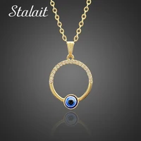 turkish fashion circle evil eye necklace for women gold pendant necklace jewelry accessories for women