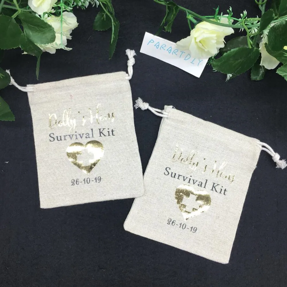 Персонализированный набор для выживания на свадьбу куры сумочки сувениров