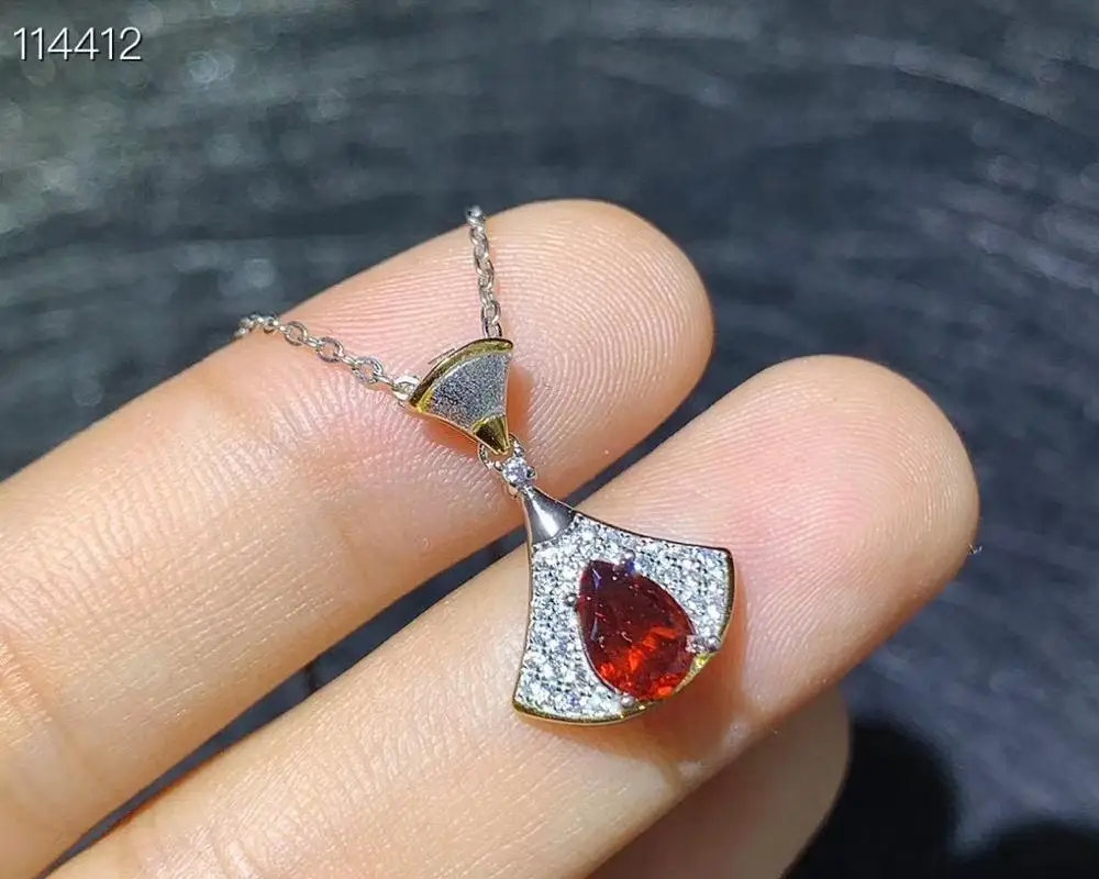 

big sale natural garnet pendant of necklace for women jewelry waterdrop natural gem gift real 925 silver birthstone love gift