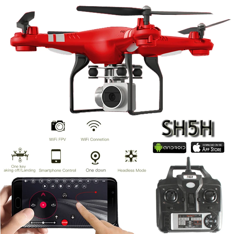 

SH5H Quadcopter With Camera 1080P WIFI Real Time Video Altitude Hold Headless One Key Return FPV Racing RC Drones With Camera HD