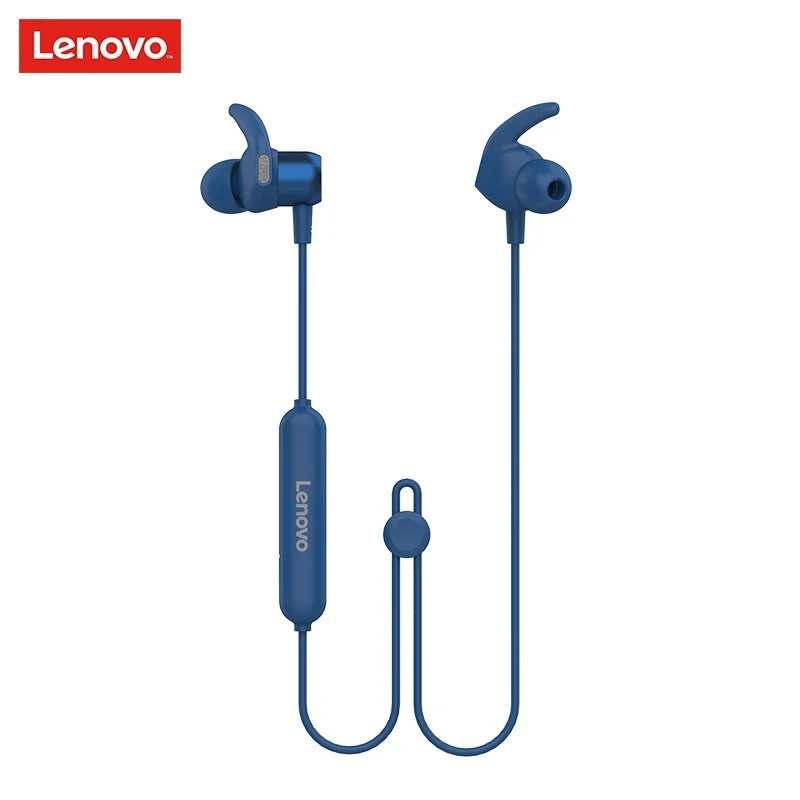 Blue Lenovo HE16 Беспроводные спортивные стереонаушники Bluetooth 5,0 с защитой от пота, наушники с глубоким басом и микрофоном, наушники для тренировок и бега - Цвет: Blue