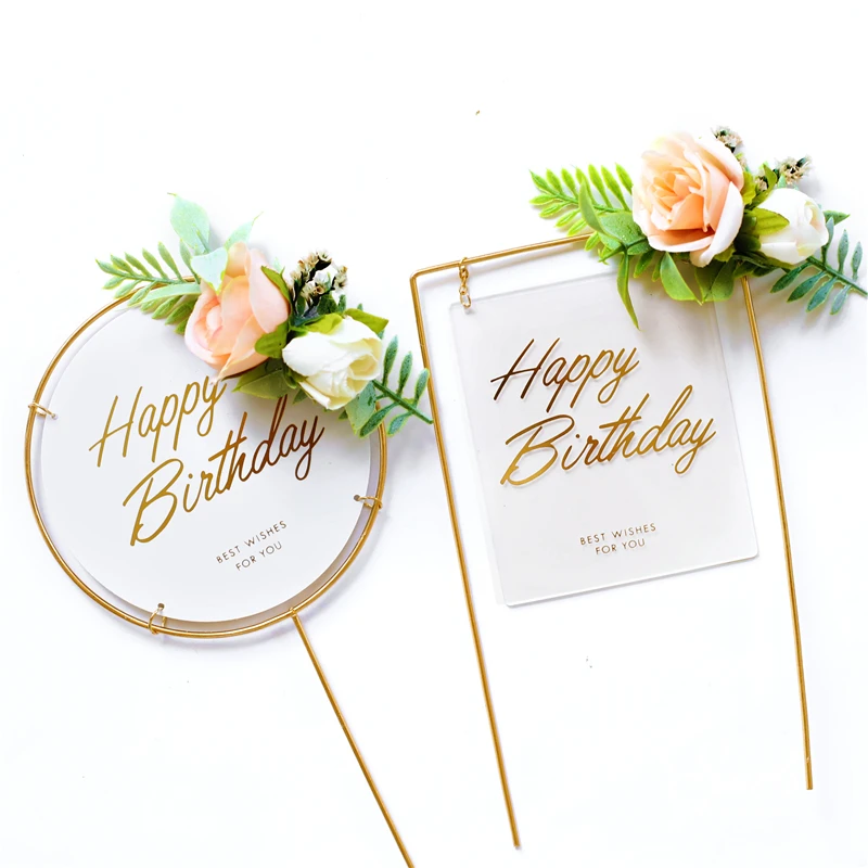 

Pink Gold Rainbow Sandy Rabbit Happy Birthday Cake Topper Star Decoration for Kid's Birthday Party