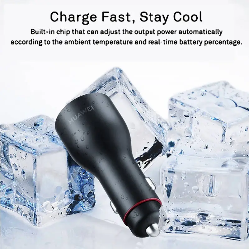 Автомобильное зарядное устройство HUAWEI 2 Supercharge CP37 быстрый адаптер 5A USB C кабель 40 Вт макс 10 в 4A двойной USB Honor 20 V10 P30 Pro P10 P20
