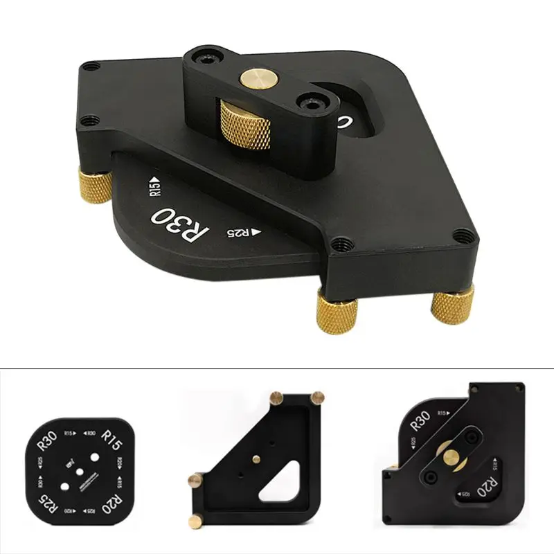 

OOTDY R15 R20 R25 R30 Woodworking Corner Quick Jig Template Tool for Router Trimmer A5YD