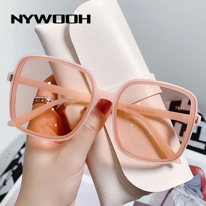 Модные солнцезащитные очки NYWOOH большого размера для женщин и мужчин винтажные