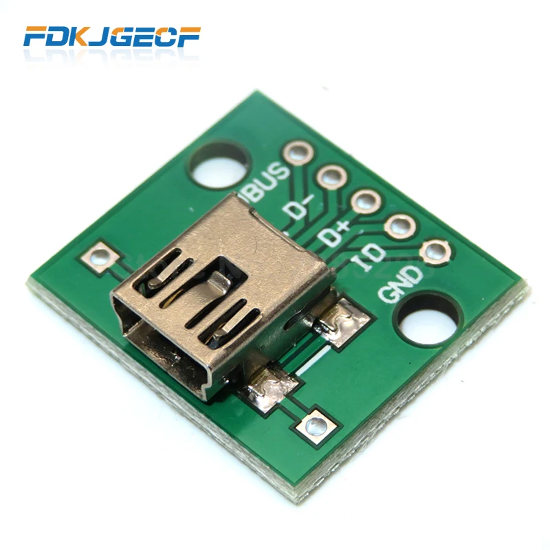 1 шт. Micro Mini USB Мужской USB 2,0 гнездовой usb-разъем интерфейс до 2,54 мм DIP PCB конвертер адаптер Breakout Board