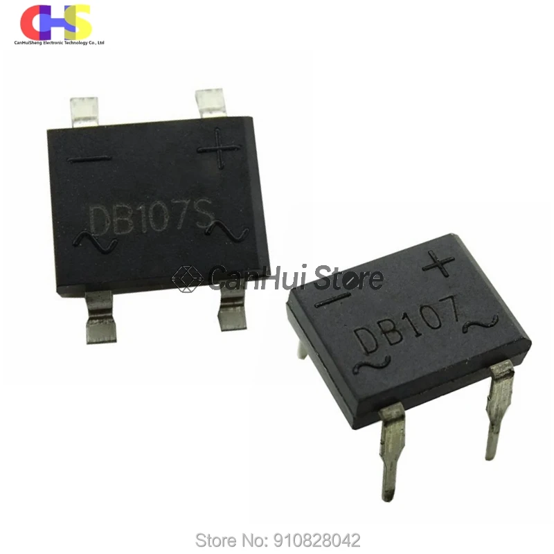 20 шт./лот DB107 DIP-4 DB107S SMD лапками углублением SOP-4 1A 1000 в один фазы диодный