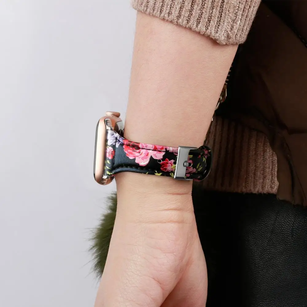 Кожаный ремешок для Apple watch band 40 мм 44 38 42 тонкий из натуральной кожи браслет iWatch series