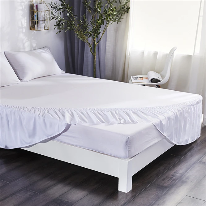 Home Bed Skirt House Bed Shirts without Surface Elastic Band Single Queen King Easy On/Easy Off Bed skirt Bedding home textile