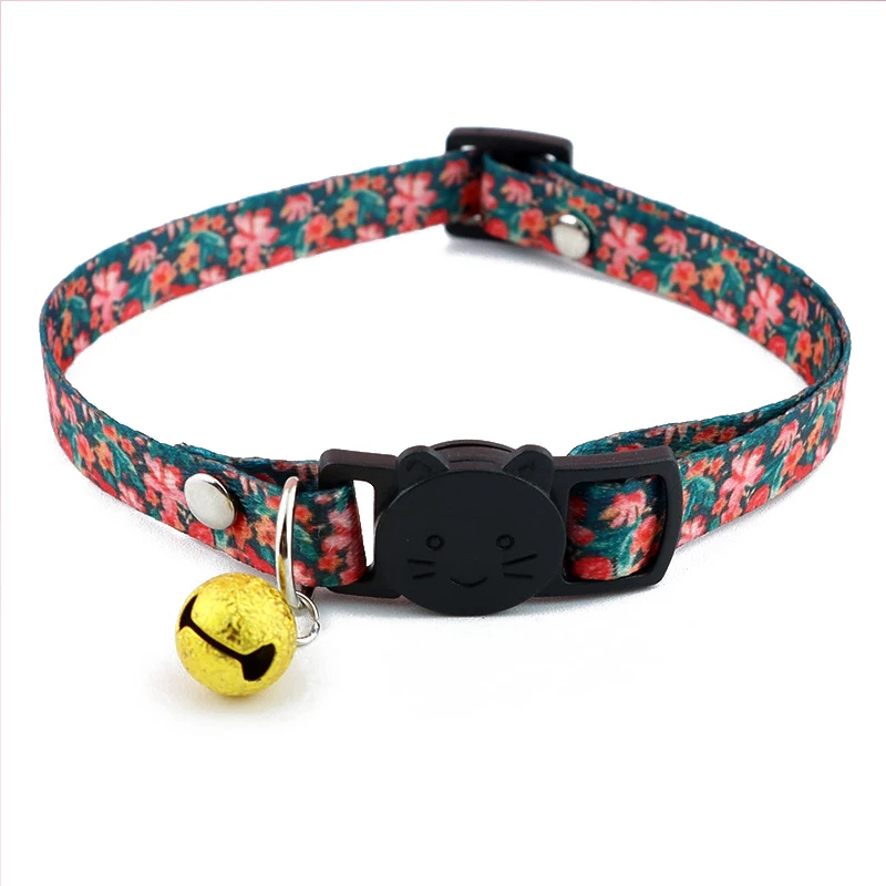 

Cute Print Cat Collars Pets Light Collar With Pendent Dog Neck Belt Collars Kitten Puppy Bell Collar Multicolor Pet Supplies