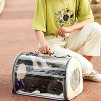 transparent acylic cat carrier shoulder bag foldable breathable pet travel bag outdoor backpack travel carrying handbag