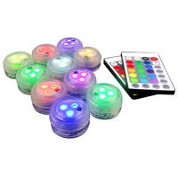 10pcs submersible led lights with remote full waterproof pool lights color changing underwater lights for ponds vase aquarium