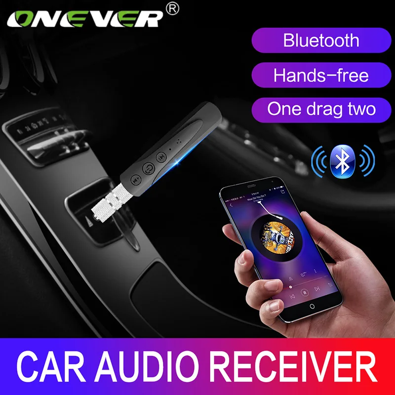 Onever, стерео, 3,5 мм, Blutooth, беспроводной, для автомобиля, музыка, аудио, Bluetooth, приемник, адаптер, Aux, для наушников, ресивер, разъем, громкая связь