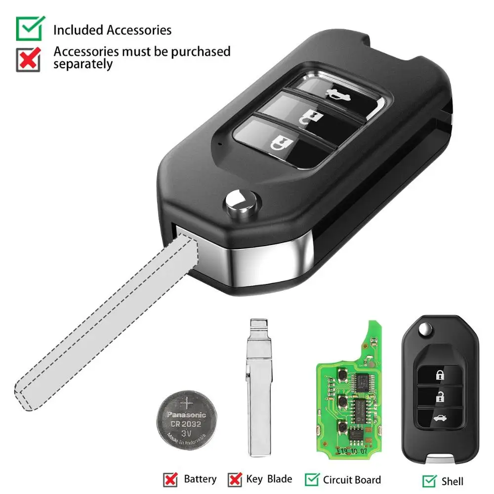 

XHORSE Universal Remote Key VVDI XNHO00EN For Honda Type Wireless XN004 Remote Key 3 Buttons With NXP Chip