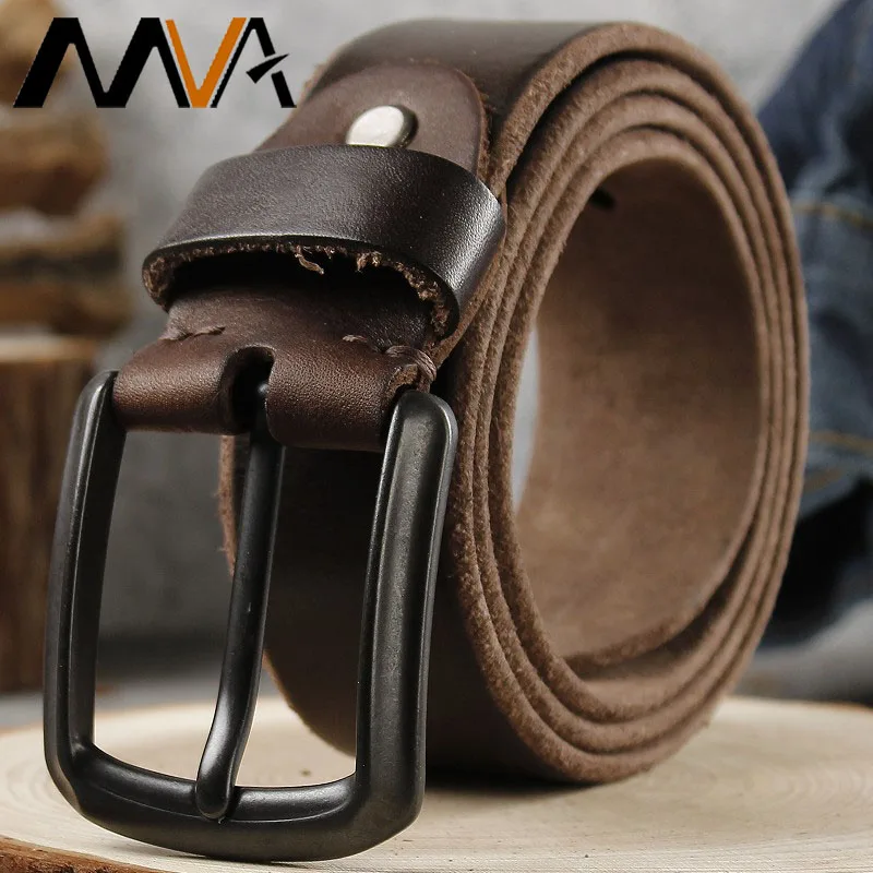 MVA Men's Belt Cowhide Leather Belt Male Waist Belts Business Casual Men's Belts For Men Cowboy Waistband Male Fashion Designer