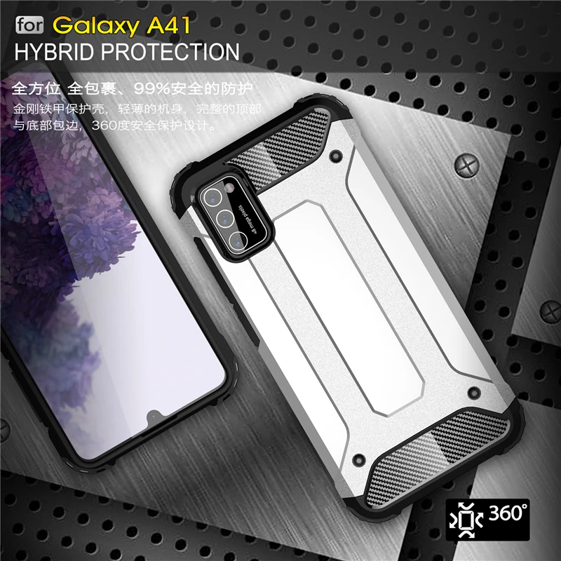 case for samsung galaxy a41 case tpupc shockproof hybrid armor cover for samsung a41 a01 a21 a51 a71 5g phone case samsung a41 free global shipping