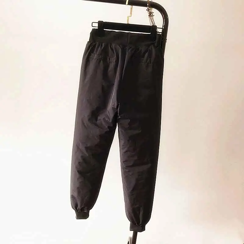 Повседневные теплые хлопковые брюки с эластичной резинкой на талии женские