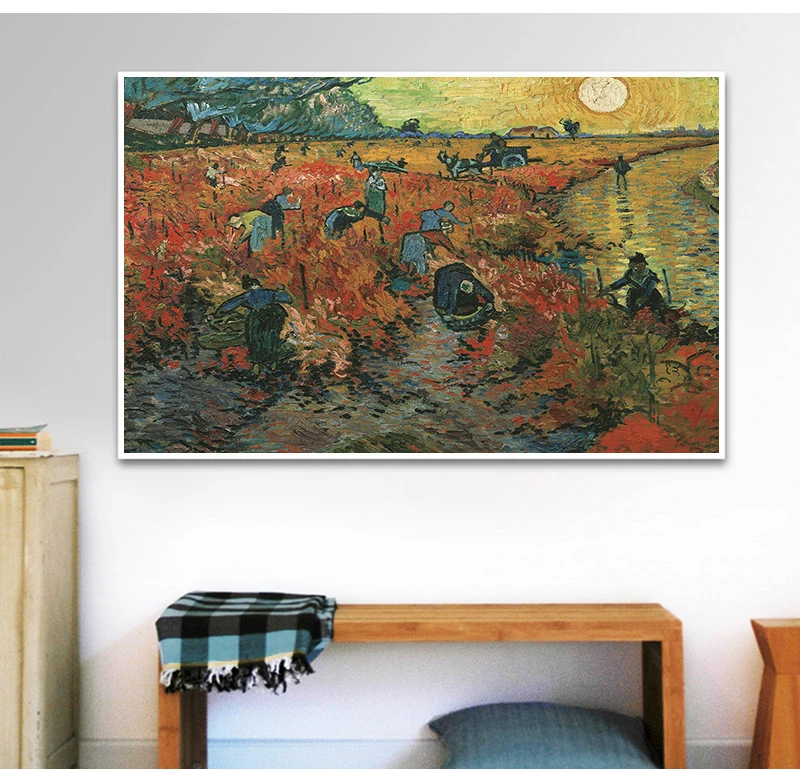 Красные виноградники от Van Gogh знаменитая Масляная картина с пейзажем Reproductions на