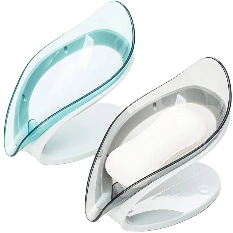 

Leaf Shape Soap Box Bathroom Soap Holder Creative Bathroom Kitchen Dish Storage Non-slip Drain Soap Storage Case Container