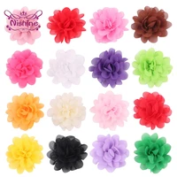 nishine 2 20pcslot mini chiffon fabric flowers for girl headband hair clips diy clothes caps headwear hair accessories