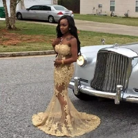 sexy pretty prom dress long mermaid strapless sleeveless appliques plus size african women evening party dresses elegant gowns