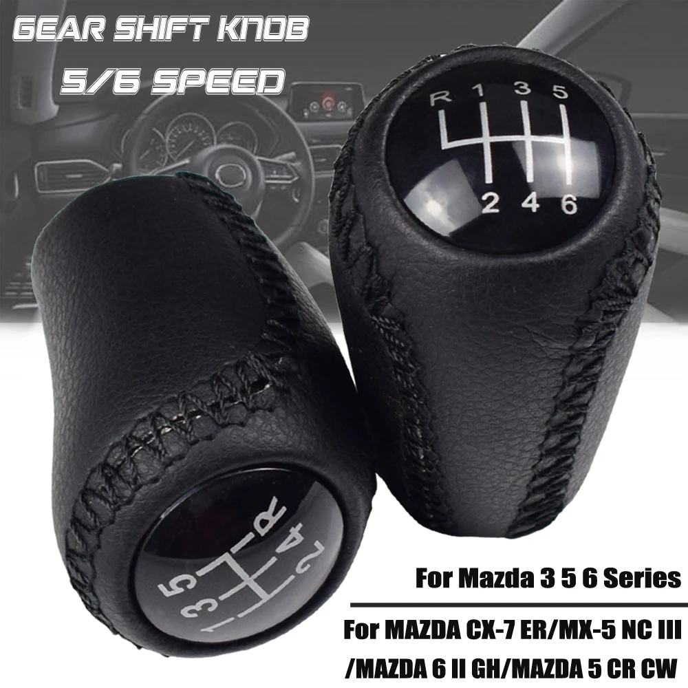 Кожаная ручка переключения передач Mnaual для MAZDA CX-7 ER/MX-5 NC III/MAZDA 6 II GH/MAZDA 5 CR CW/MAZDA 3 BK BL 3 5 6 Series