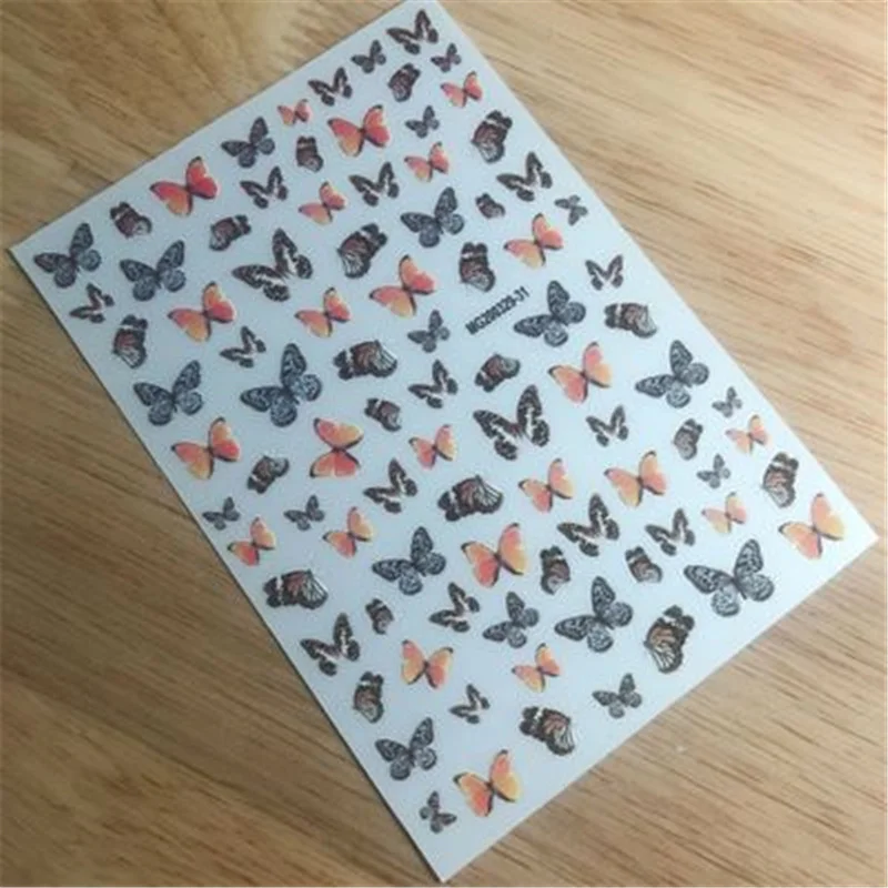 Japanese Style Thin Light Back Adhesive Butterfly Nail Stickers Manicure Art Fashion Fingernail Decals Women Girls Gifts Party