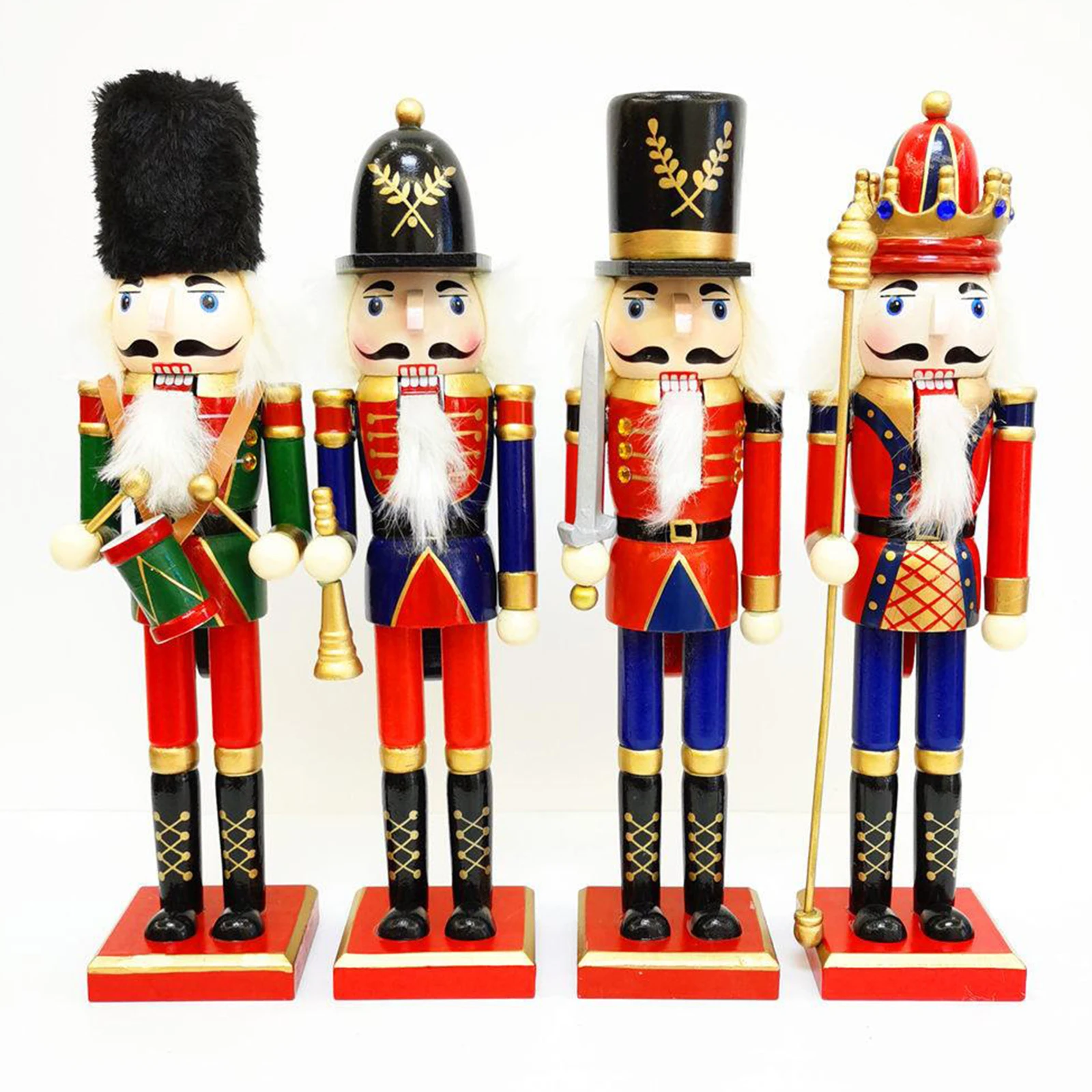 

Christmas Wooden Nutcracker Soldier 30CM Handcraft Puppet Room Decoration New Year Christmas Gift Decor
