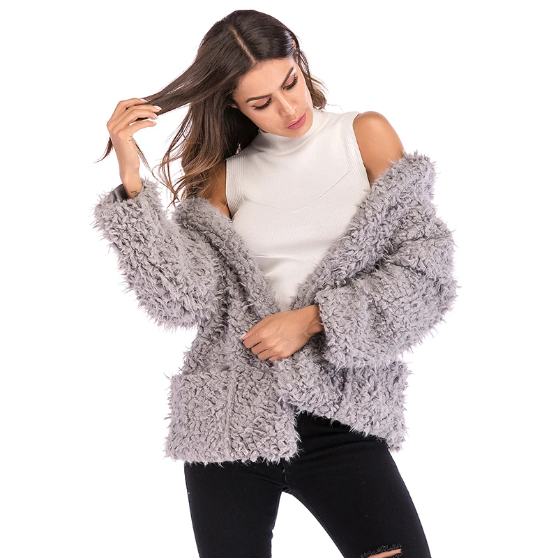 Повседневное осенне зимнее пальто для женщин с длинным рукавом и карманом