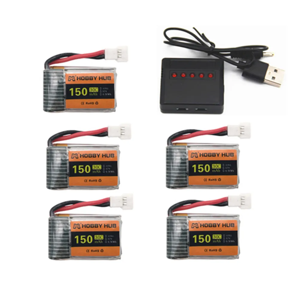 H8 Mini 3.7v 150mah 30C Lipo battery For H2 H8 H48 U207 RC Quadcopter Spare parts 3.7v  Battery charger set for H8