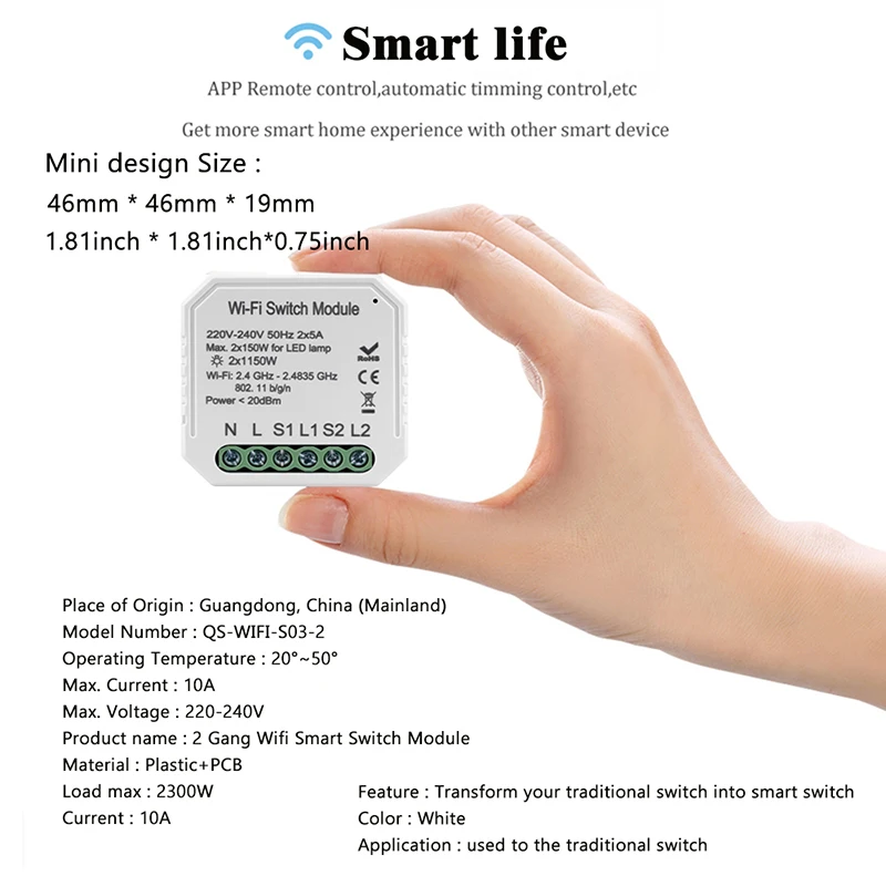 2 способ wifi-патрон, умный свет светодиодный диммер выключатель модуль Smart Life/Tuya приложение дистанционное управление работает Alexa Echo Google Home IFTTT