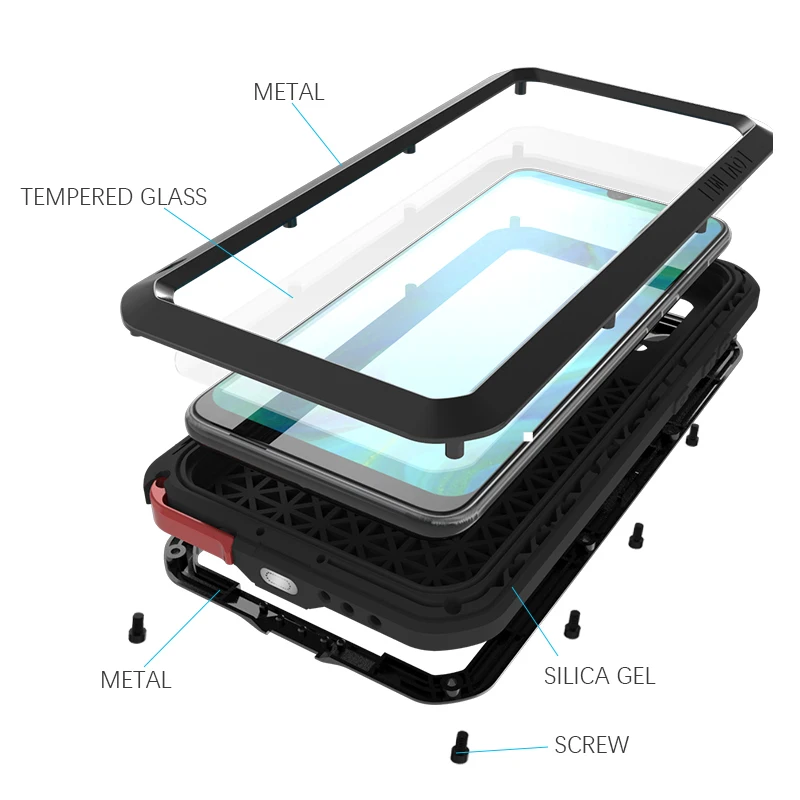 Love Mei Brand Case For Samsung Galaxy A70s Shockproof Metal Cover (6.7 inch) Full Body Armor Phone With Glass |