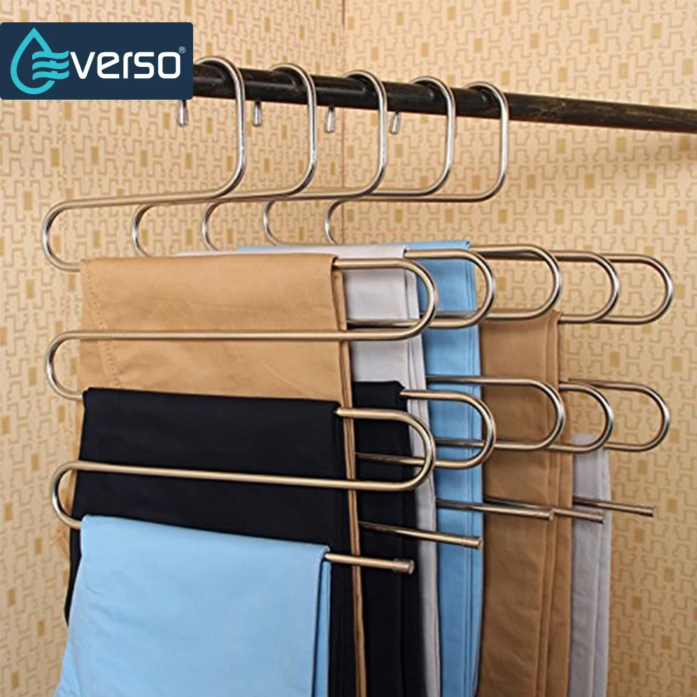 Многоцелевая вешалка для полотенец EVERSO из нержавеющей стали S-type крепкая и брюк