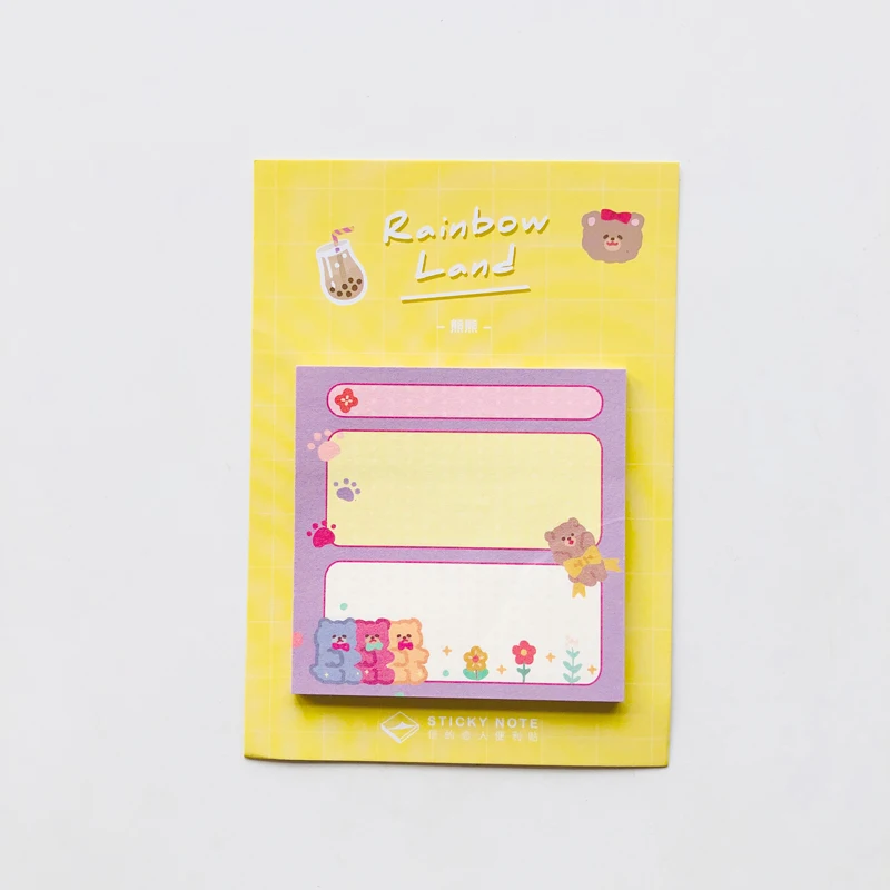 30 страниц Kawaii Медведь Друзья сердце мороженое Набор стикеров для заметок