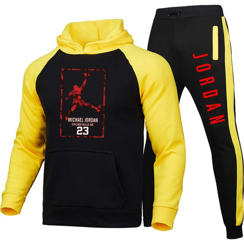 

Jordan 23 2021 Mens Sets Hoodies+Pants Autumn Winter Men Hooded Sweatshirt Fleece Hoodie Pant 2 Piece Set Suits Streetwear Hoody