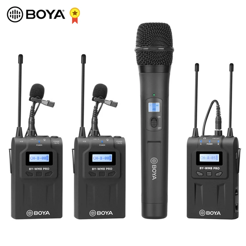 

BOYA BY-WM8 Pro WM4 Pro K2 K1 UHF Беспроводная микрофонная система всенаправленный петличный микрофон для ENG EFP DV DSLR