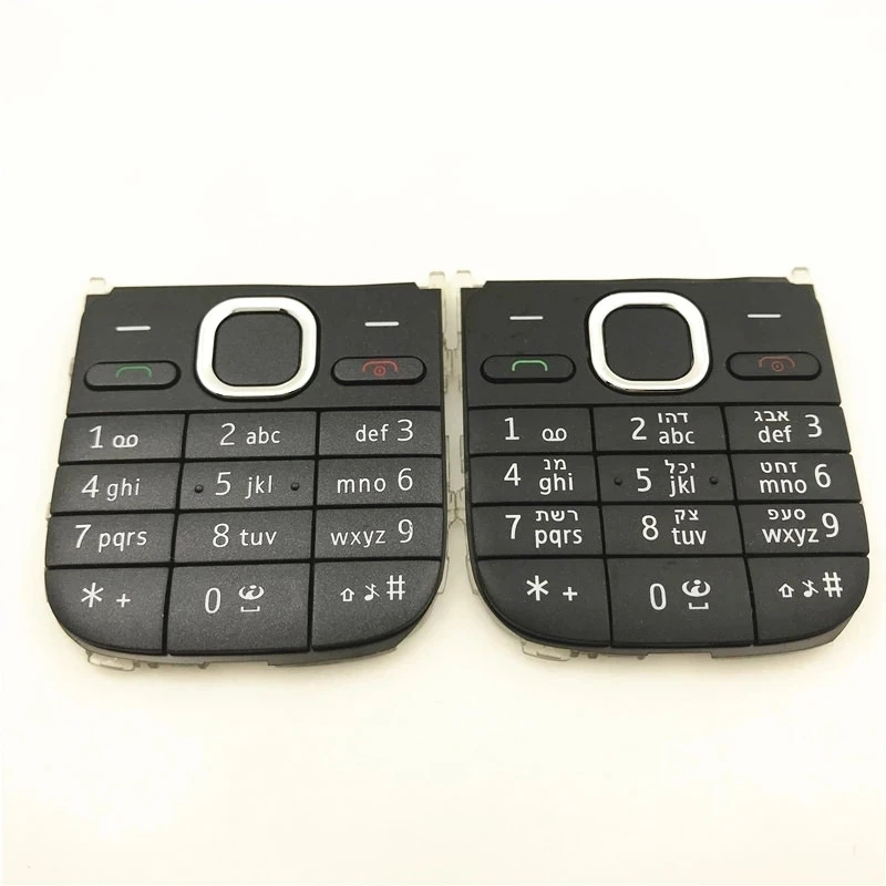 

10Pcs/lot New For Nokia C2 C2-01 Mobile Phone Keypad Black/Gold English And Hebrew Keypad Repair Parts