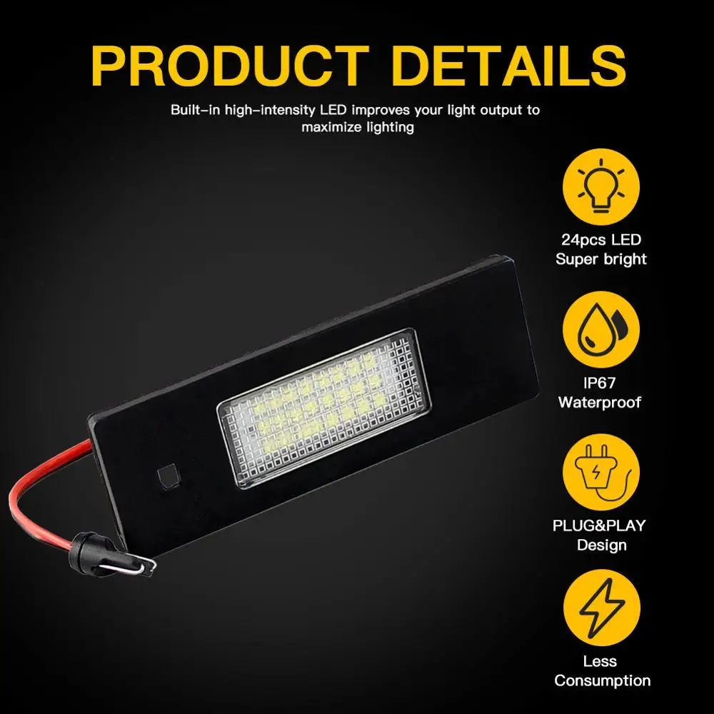 2 шт. светодиодный Автомобильные светодиодные лампы для номерного знака E81 E87 E87N F20