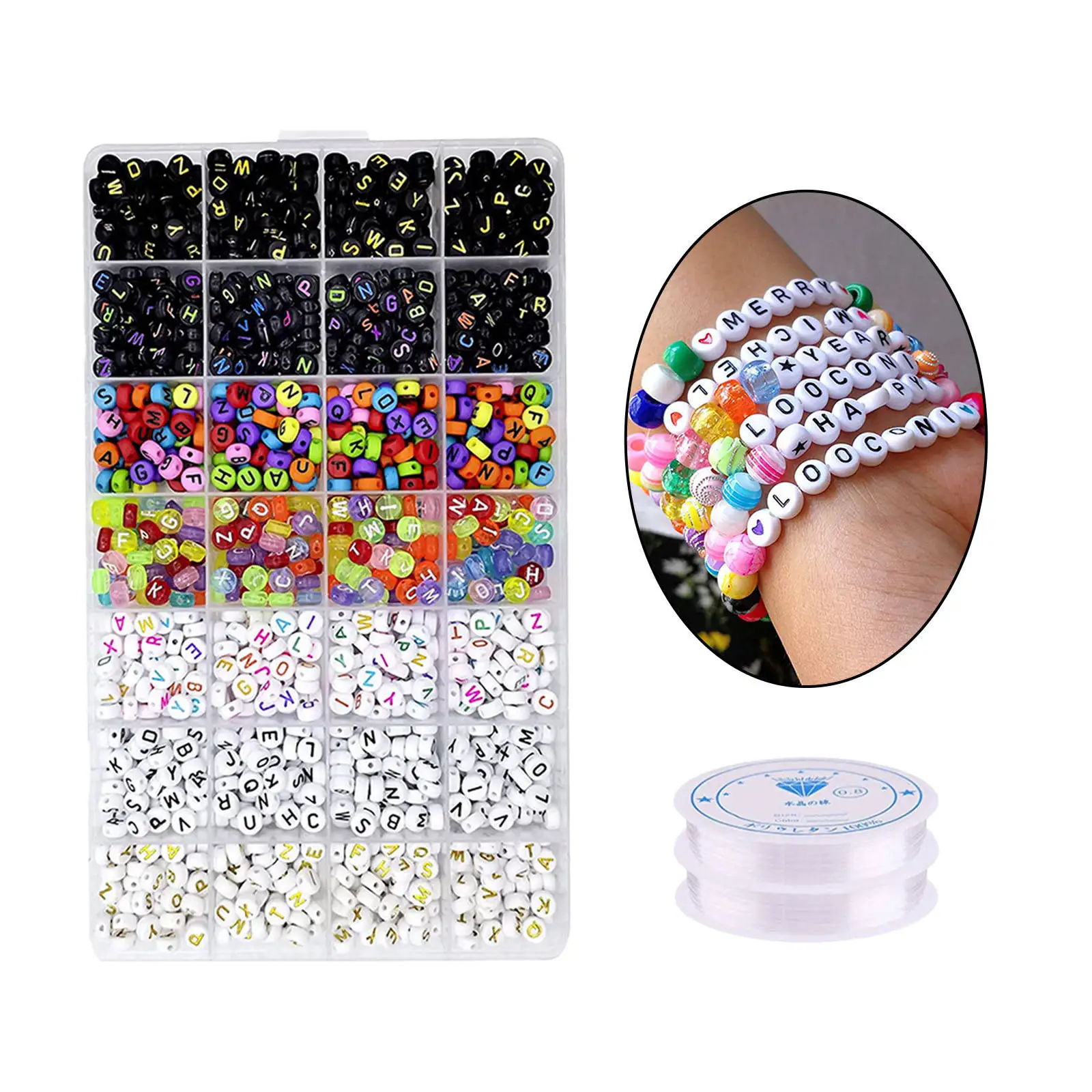 

1400 шт., круглые бусины алфавита, 7 мм