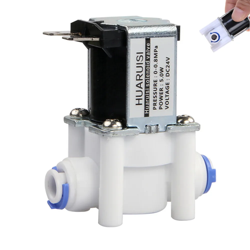 

1PC 24V DC Electric Water Valve Solenoid Valve 1/4" Hose Connection For RO Reverse Osmosis Pure System RO Controller