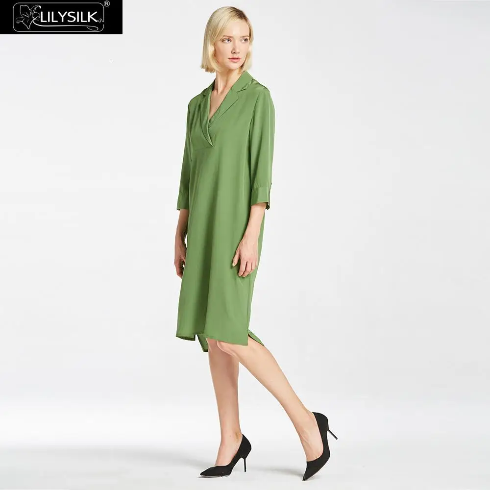 LilySilk платье с коротким рукавом Туника шелковая Распродажа