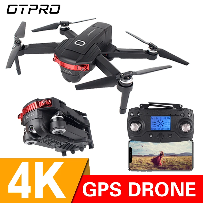 Складной Дрон для селфи OTPRO 4K GPS 1080P WIFI FPV с режимом удержания высоты