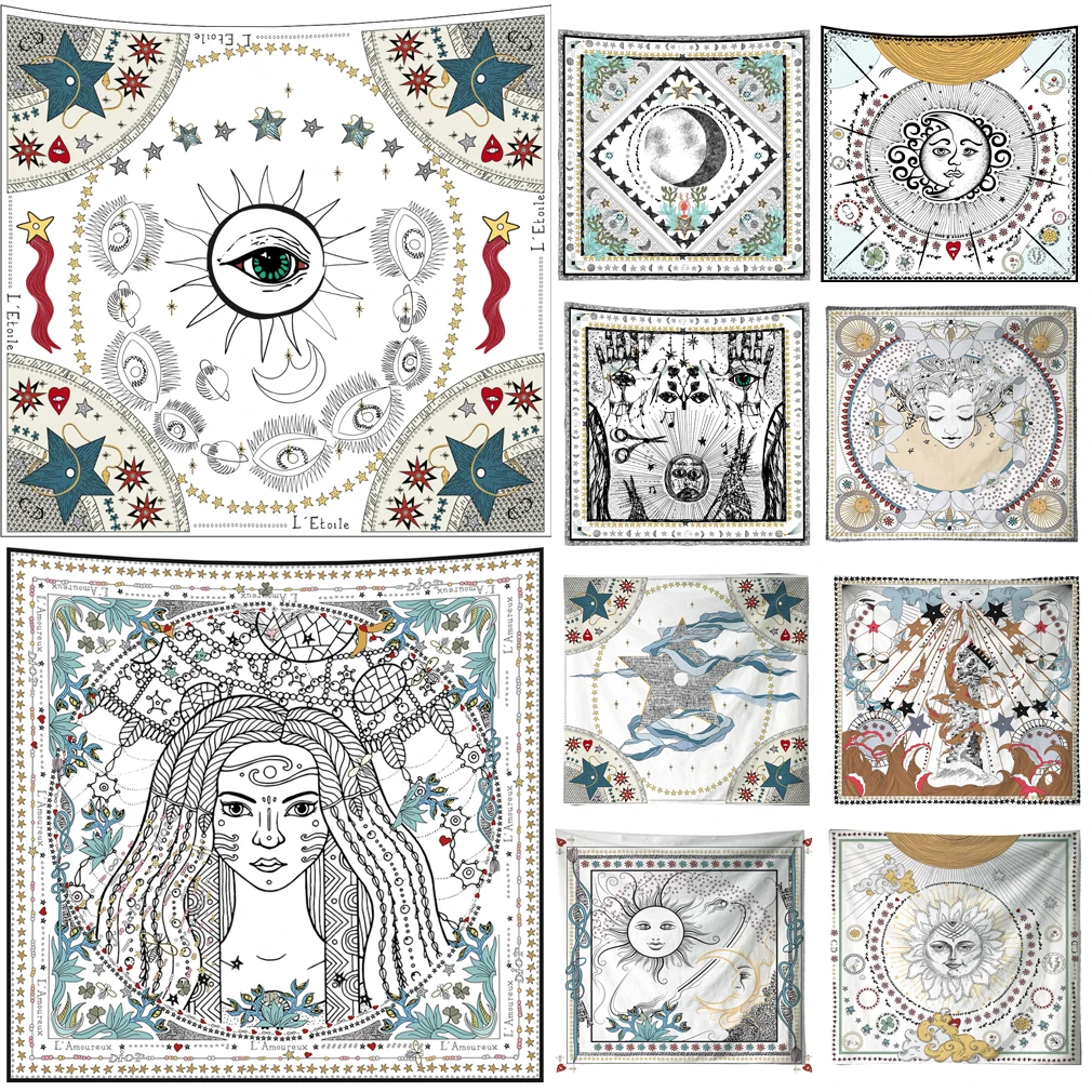 

Новое Солнце Луна Таро Psychedelic гобелен Таро стены Висячие покрывала гобелены домашний декор