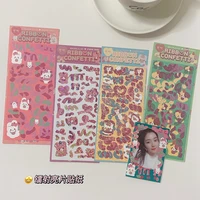 1pc ins little bear rabbit laser ribbon decorative stickers love beautiful shiny phone stationery card diy material sticker