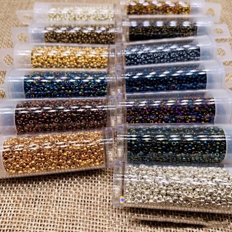 1100 шт./труба 11/0 японские стеклянные бусины Миюки круглые металлические разных