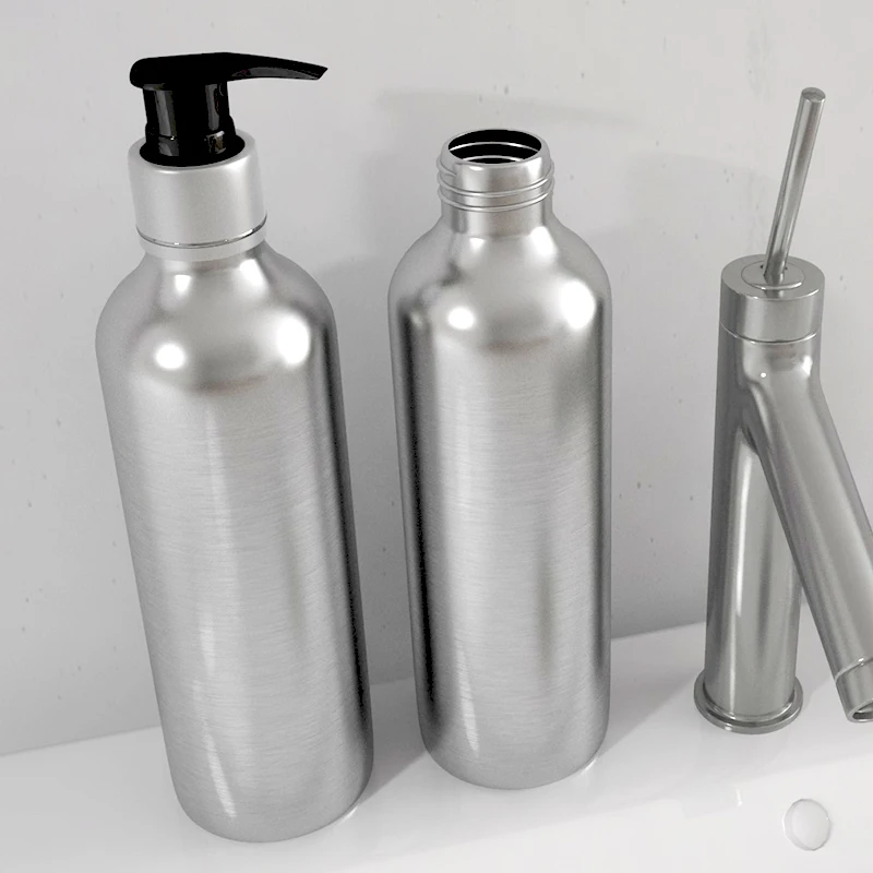 250 мл алюминиевая металлическая бутылка Серебряный ошейник насос для лосьон