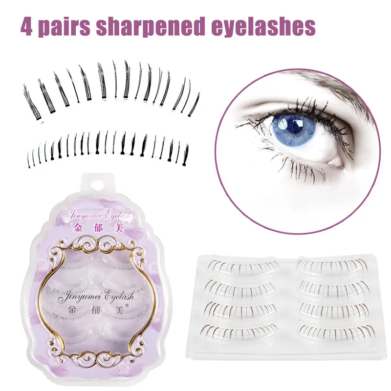 4 пары натуральных ресниц для макияжа накладные ресницы ручной работы 3D