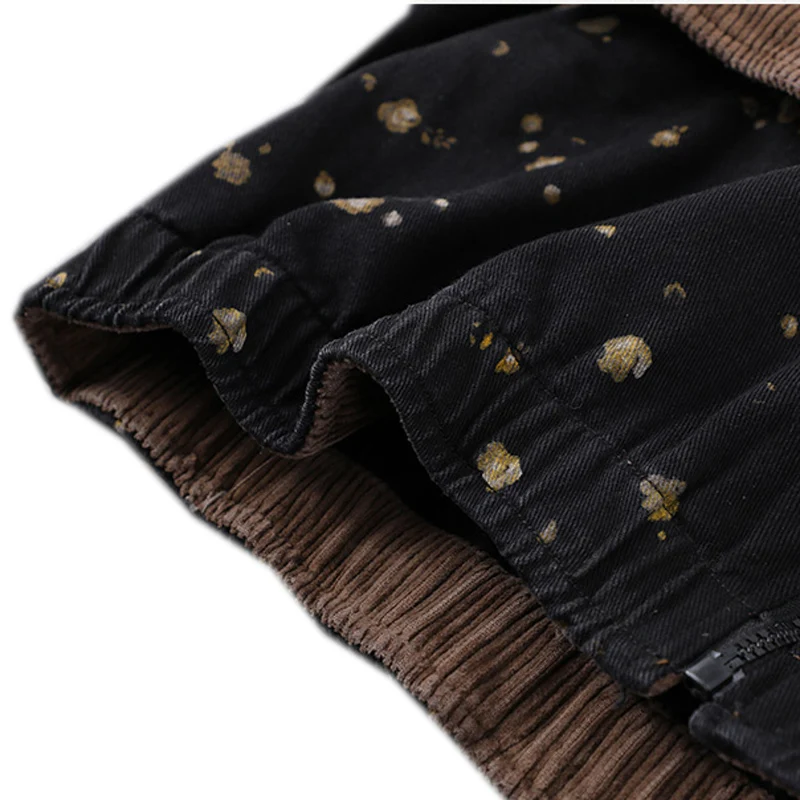 

Women Denim Jacket Outwear Short Slim Waist Print Retro Vintage Stand Collar Fashion Casual A11241053