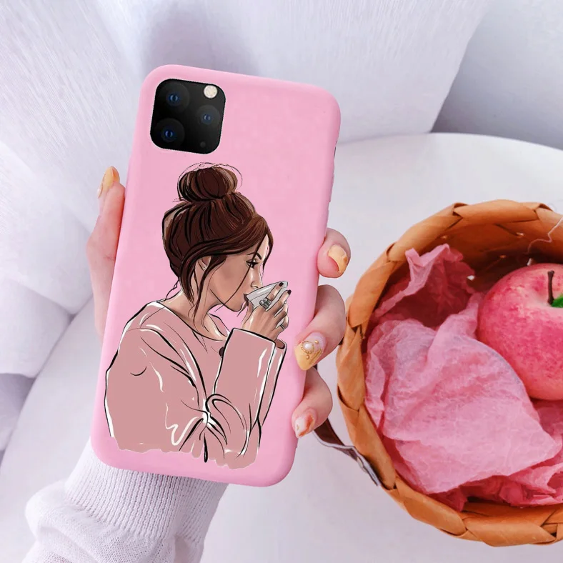 Модный матовый Мягкий силиконовый чехол для телефона с черными и коричневыми